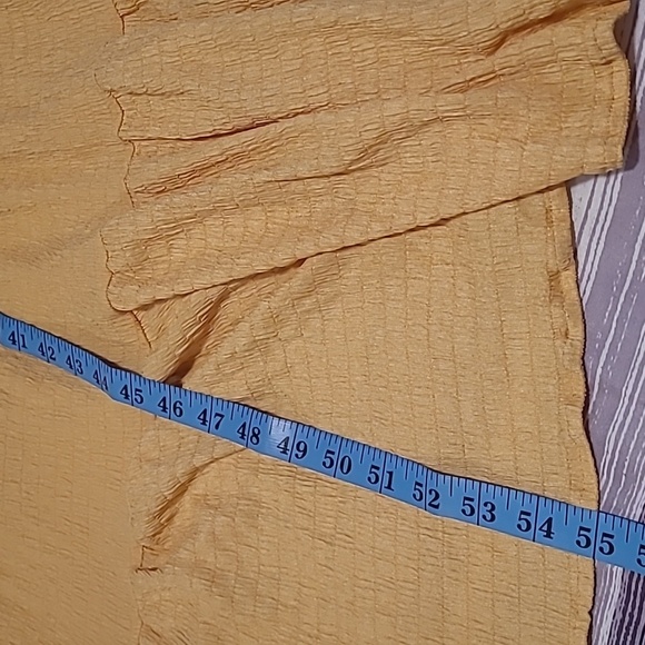 Womens Large Elegant Yellow Ruffle Tiered Long Maxi Dress Deep V-neck Backless - Picture 13 of 13